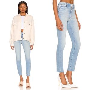 MOTHER High Waisted Looker Ankle Fray in Au Revoir light wash 26